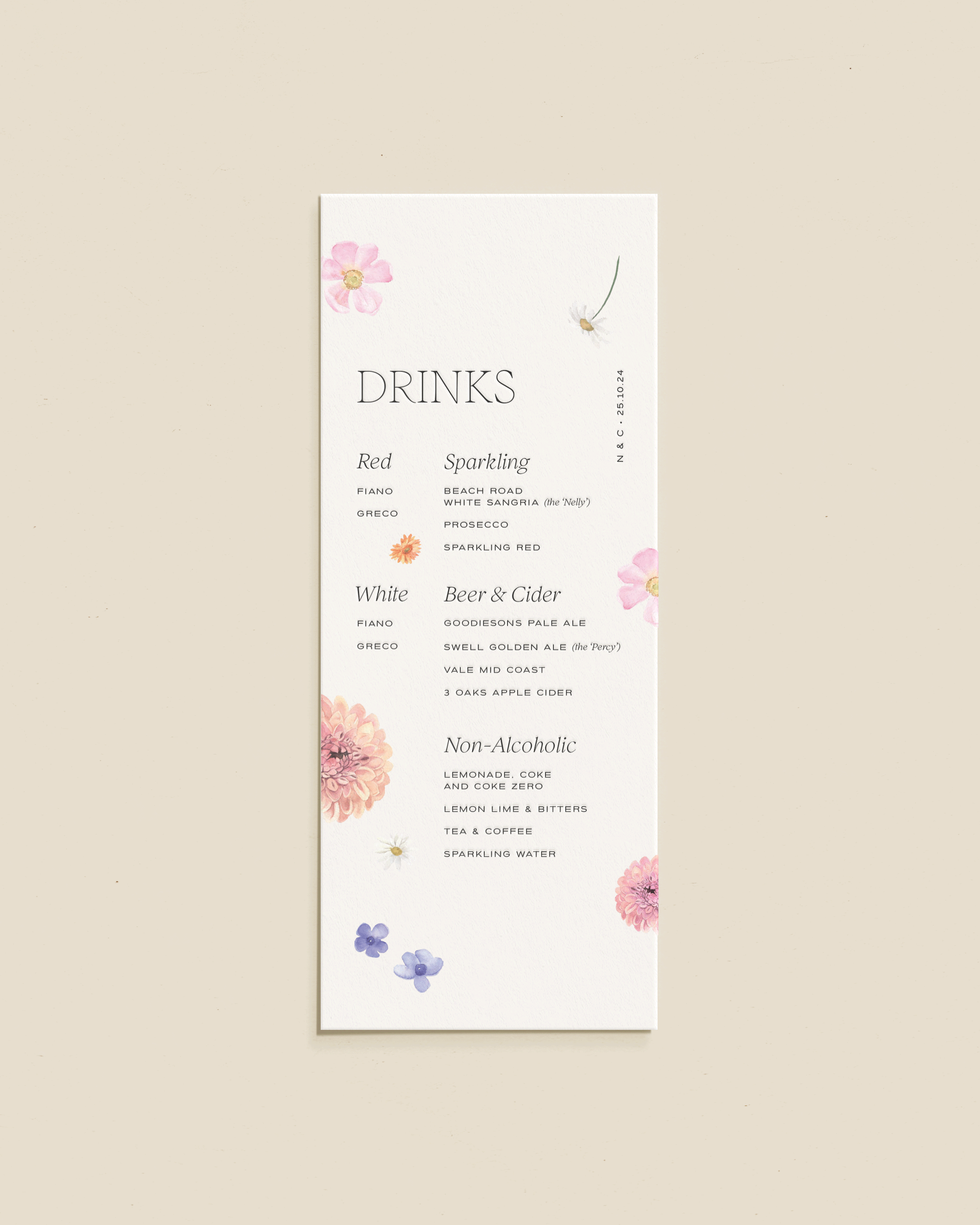 Penelope Drinks Menu
